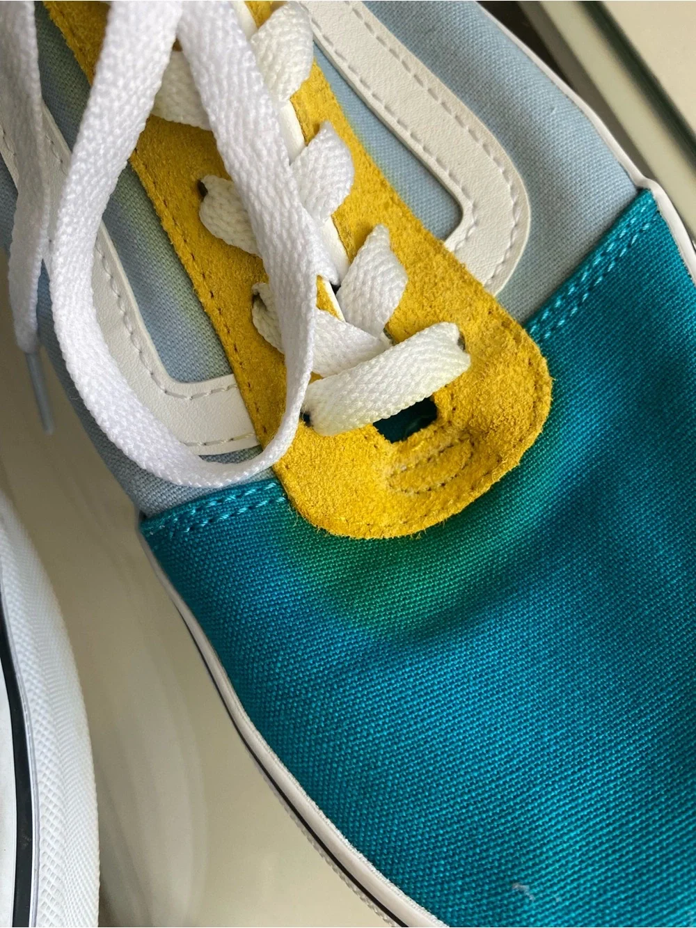 Vans Old Skool Colorblock Sneakers - Blue/Yellow/White/Pink woman’s 9.5